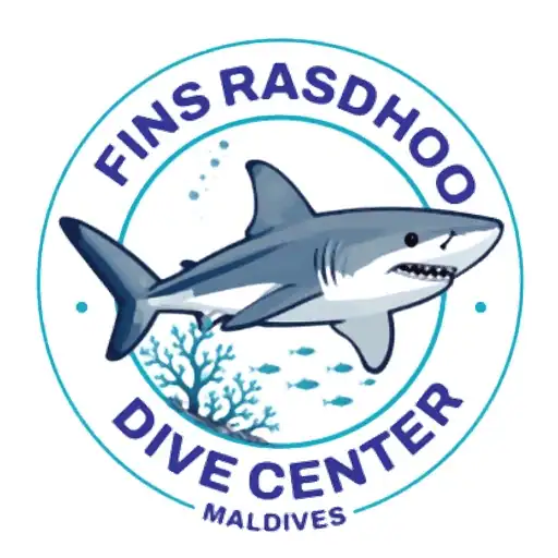 Fins Rasdhoo Dive Center logo on a white background